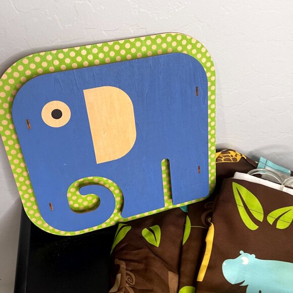 Bathroom Lot of Jungle Theme Decor Shower Curtin Wall Hangings - Picture 6 of 11